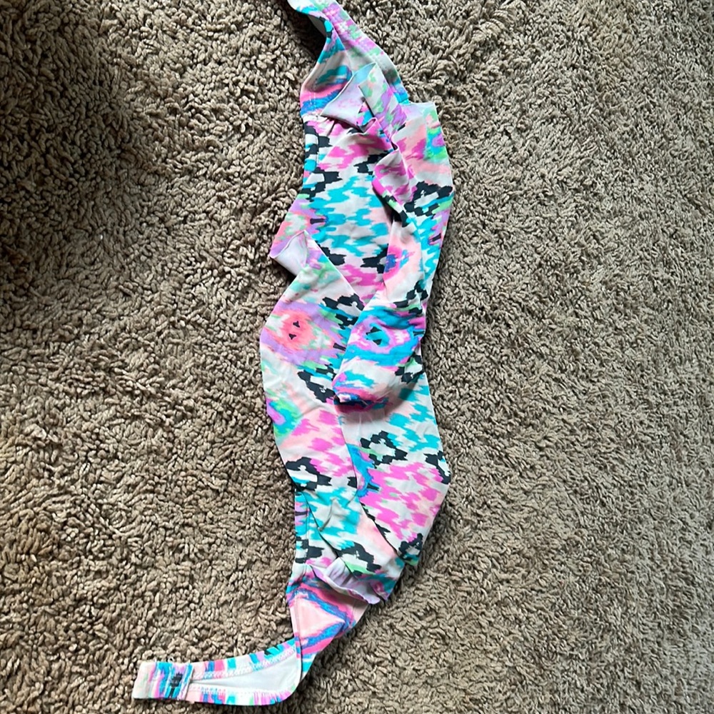 bathing suit strapless top, multicolored, MEDIUM